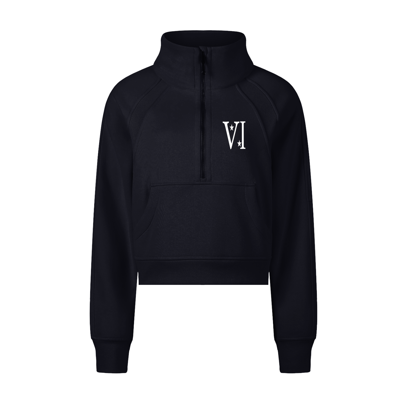 DI6NE Women Cropped Half-Zip Sweatshirt