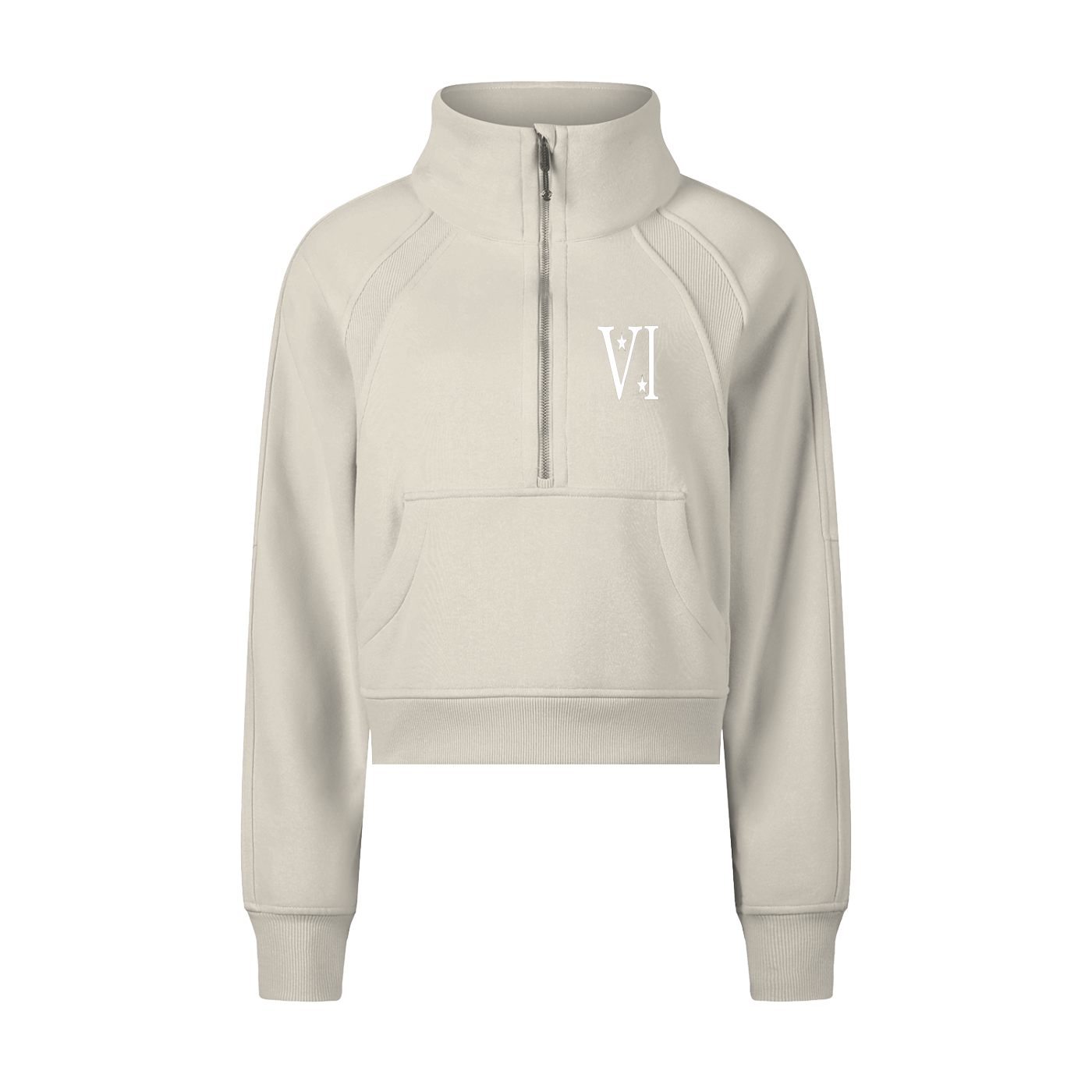 DI6NE Women Cropped Half-Zip Sweatshirt