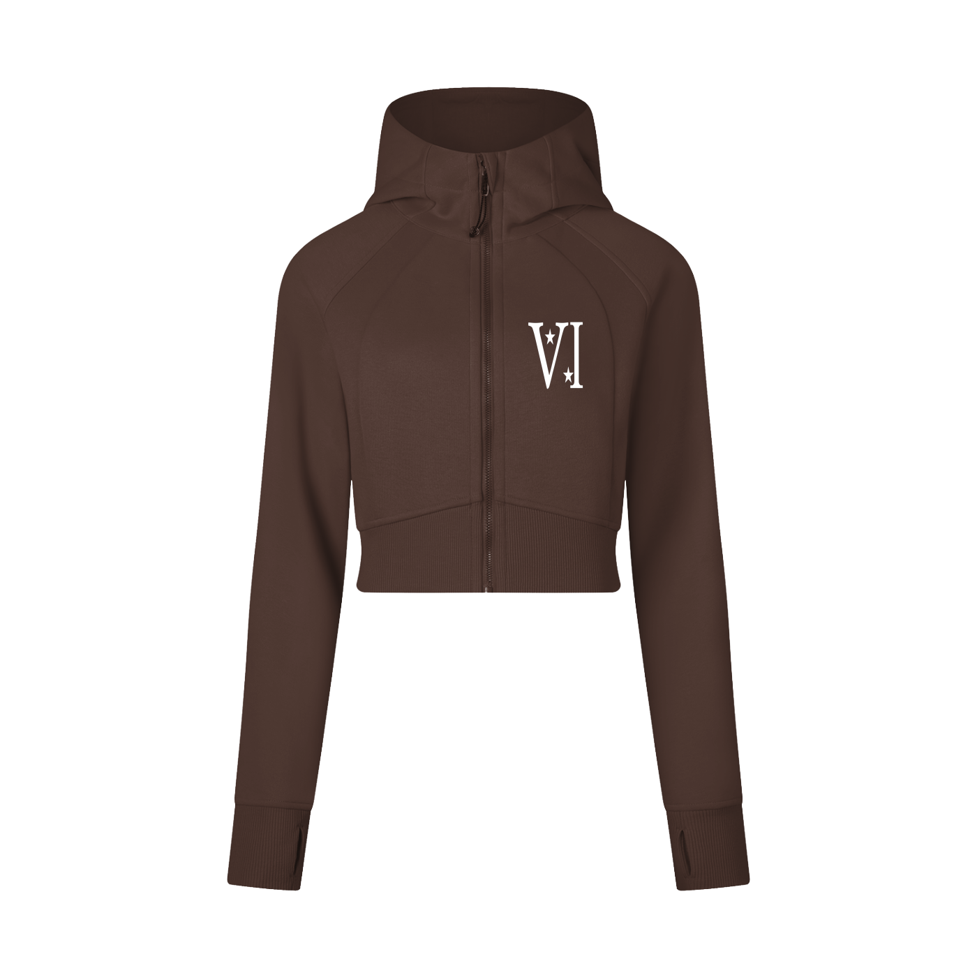 DI6NE Women Cropped Zip-Through Hoodie