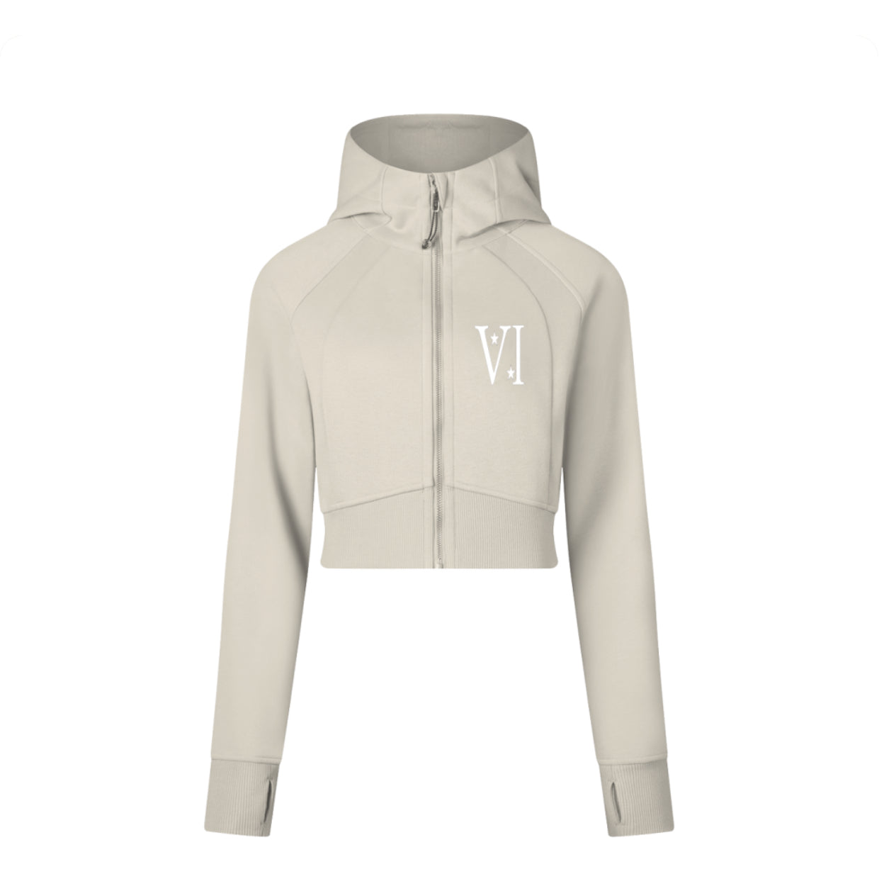 DI6NE Women Cropped Zip-Through Hoodie