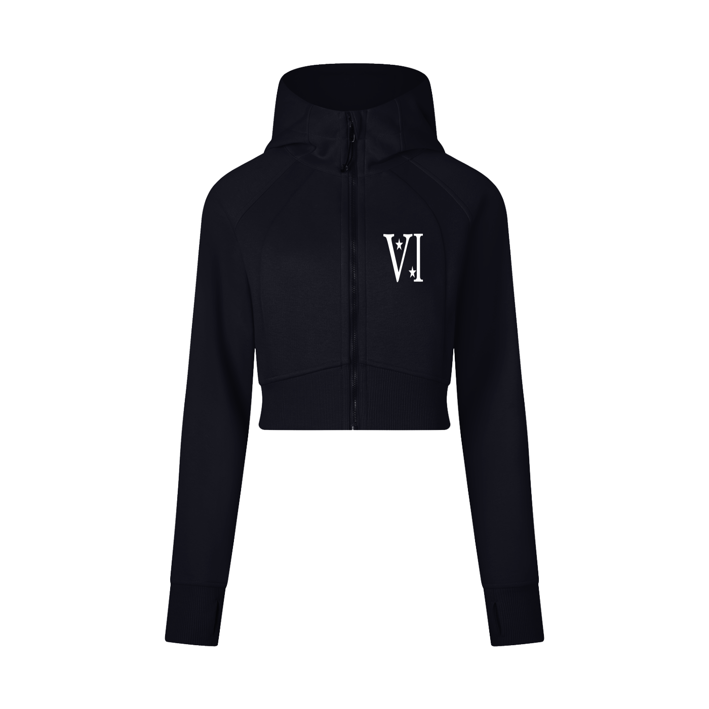 DI6NE Women Cropped Zip-Through Hoodie