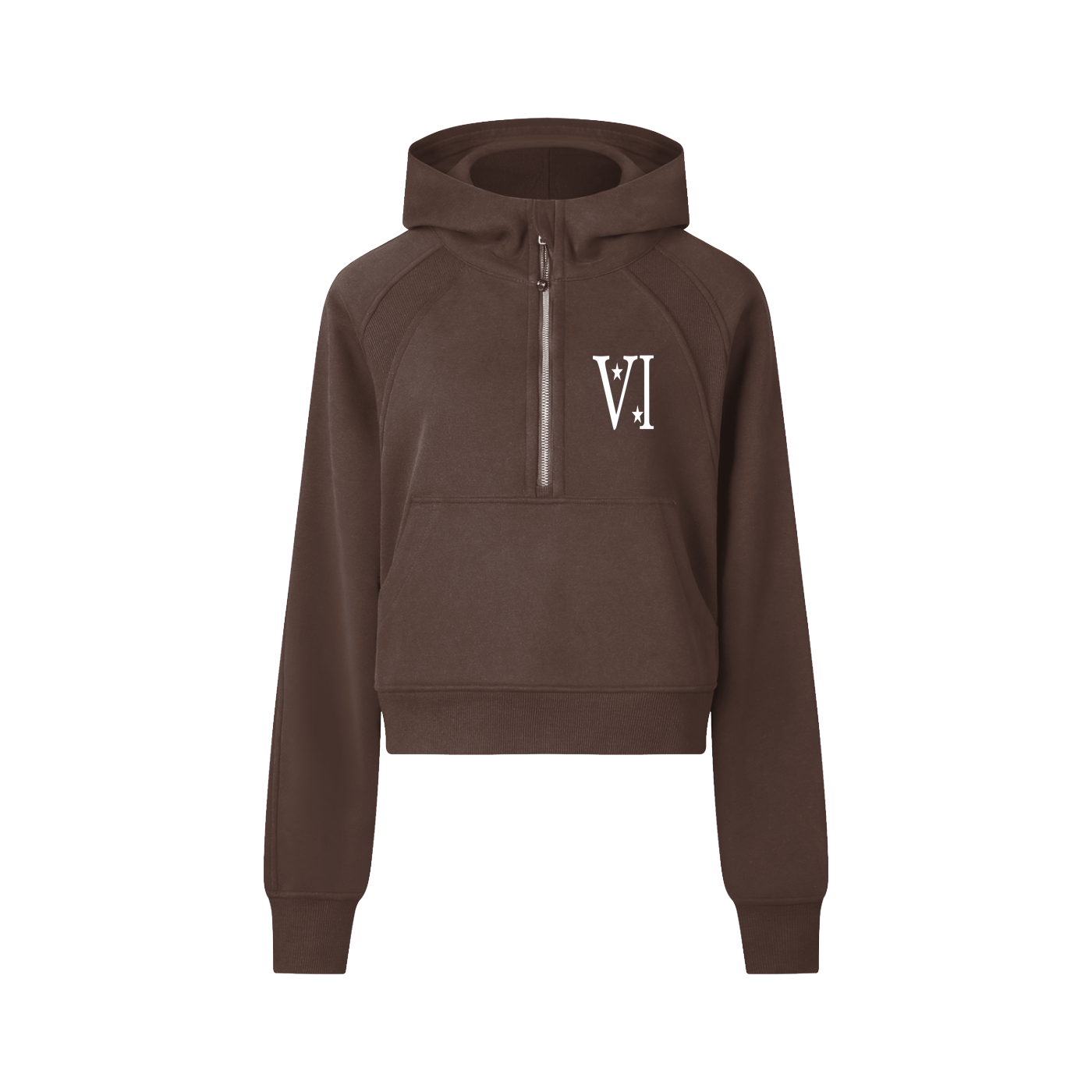 DI6NE Women Cropped Half-Zip Hoodie