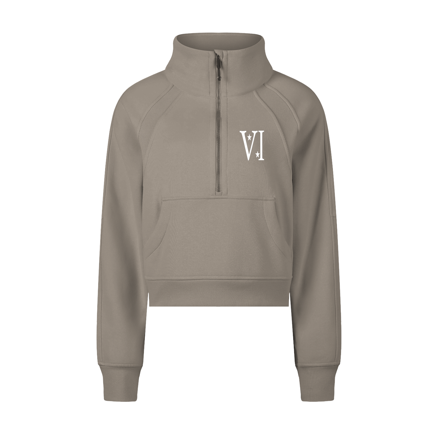 DI6NE Women Cropped Half-Zip Sweatshirt