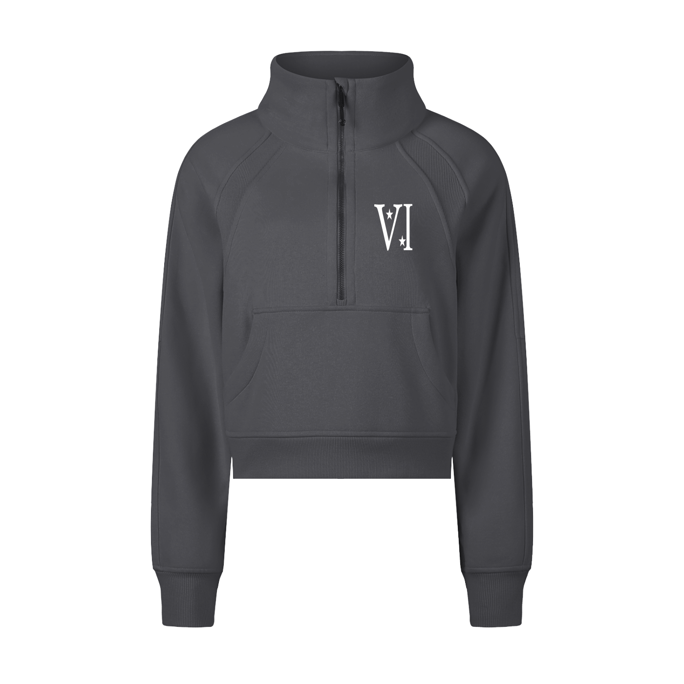 DI6NE Women Cropped Half-Zip Sweatshirt