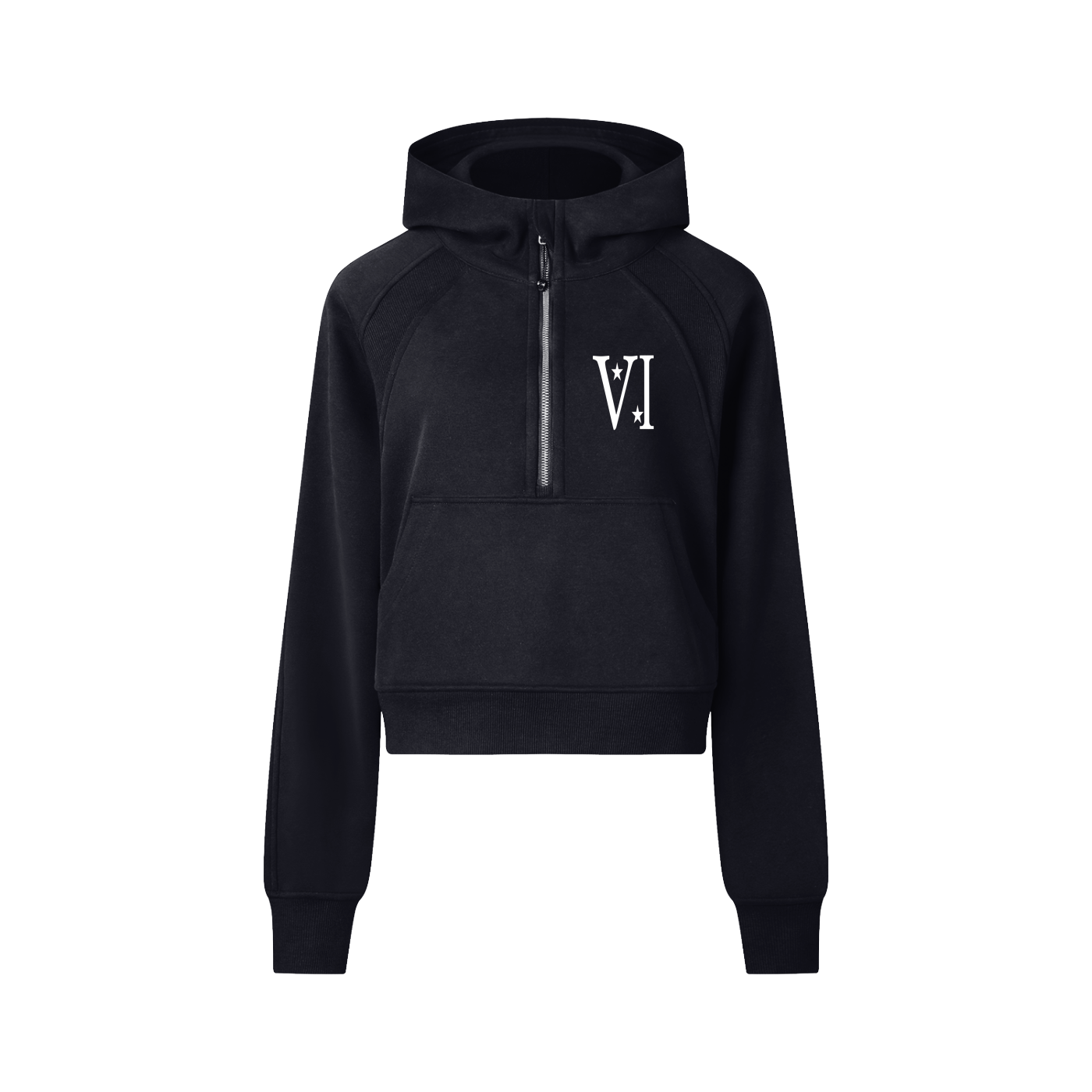 DI6NE Women Cropped Half-Zip Hoodie