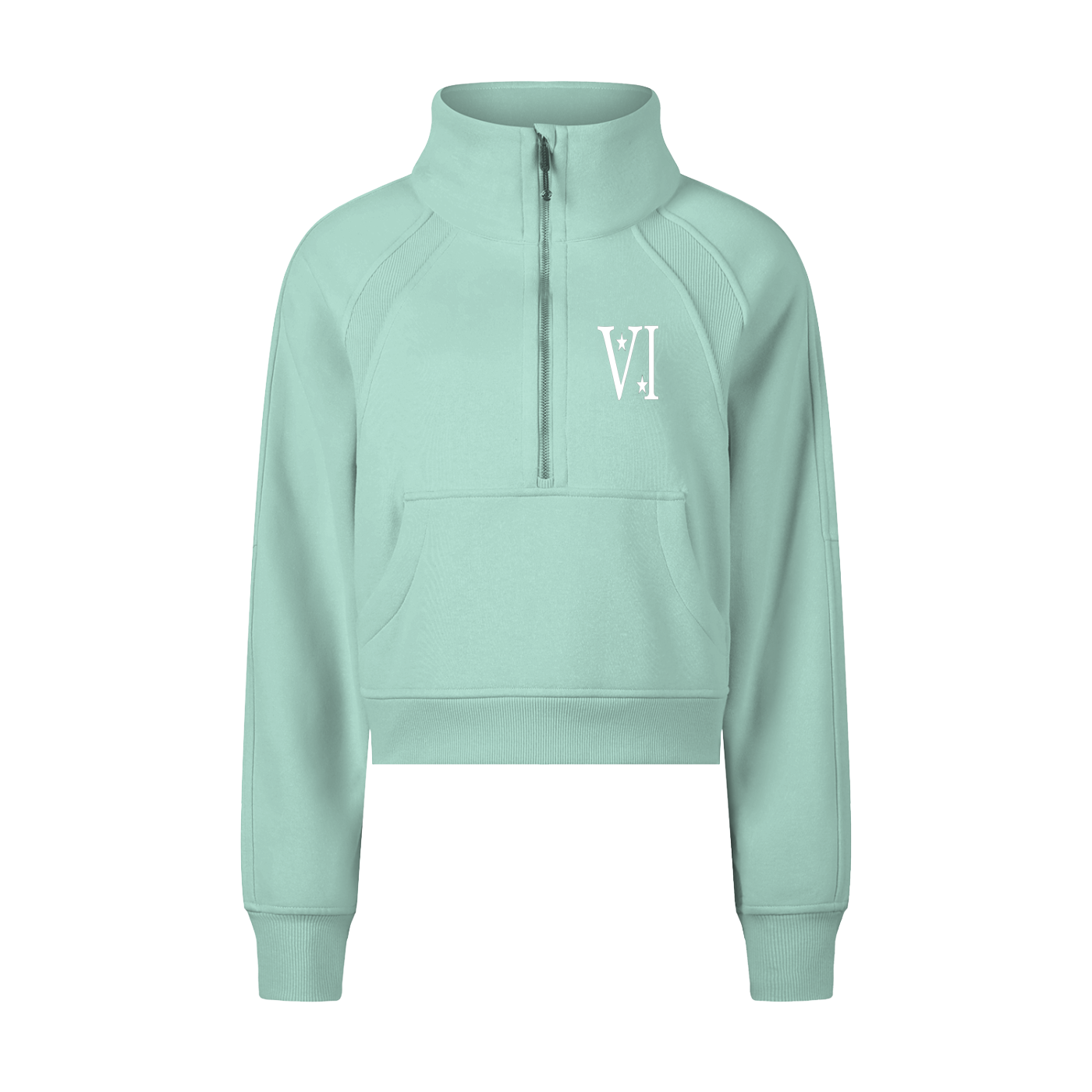 DI6NE Women Cropped Half-Zip Sweatshirt