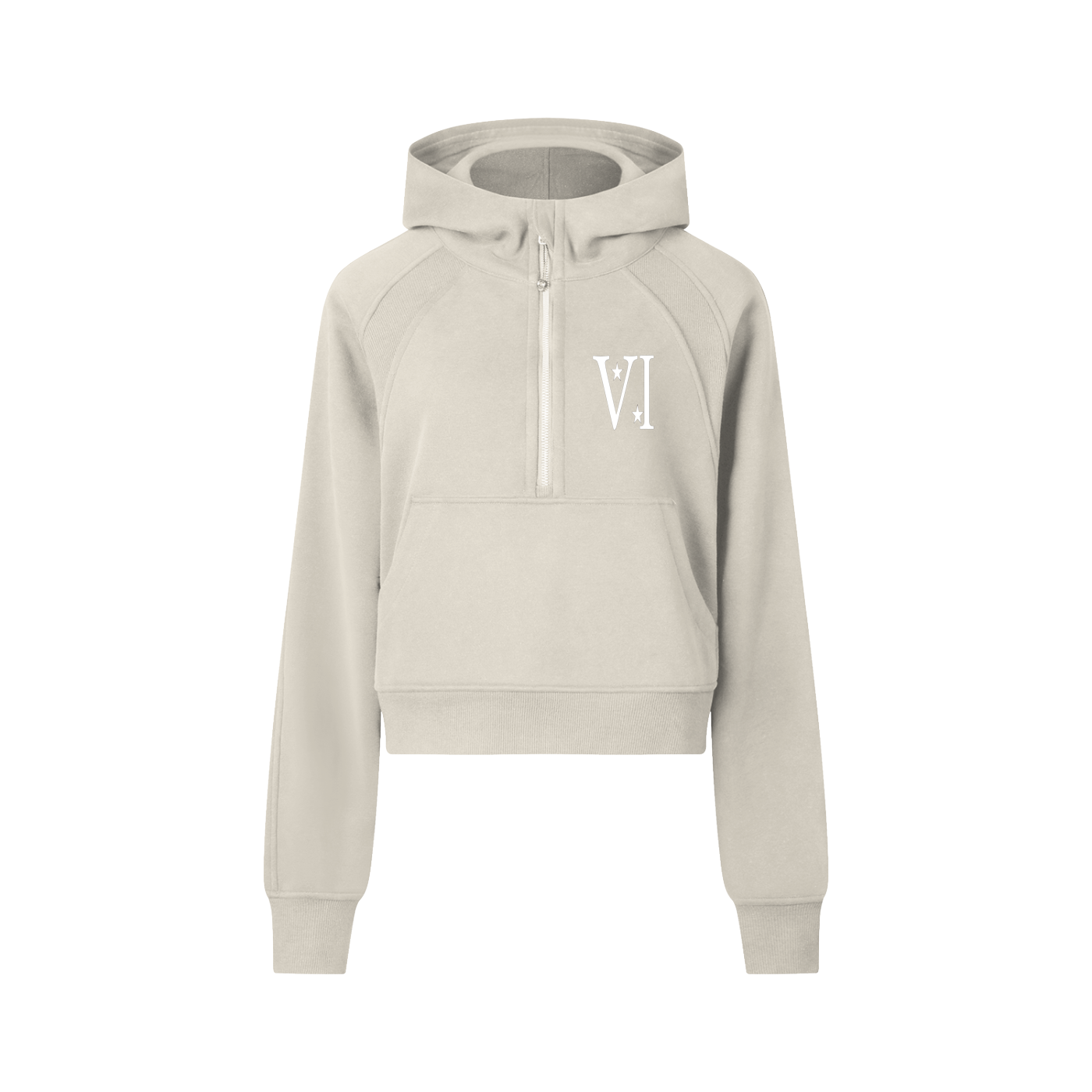 DI6NE Women Cropped Half-Zip Hoodie
