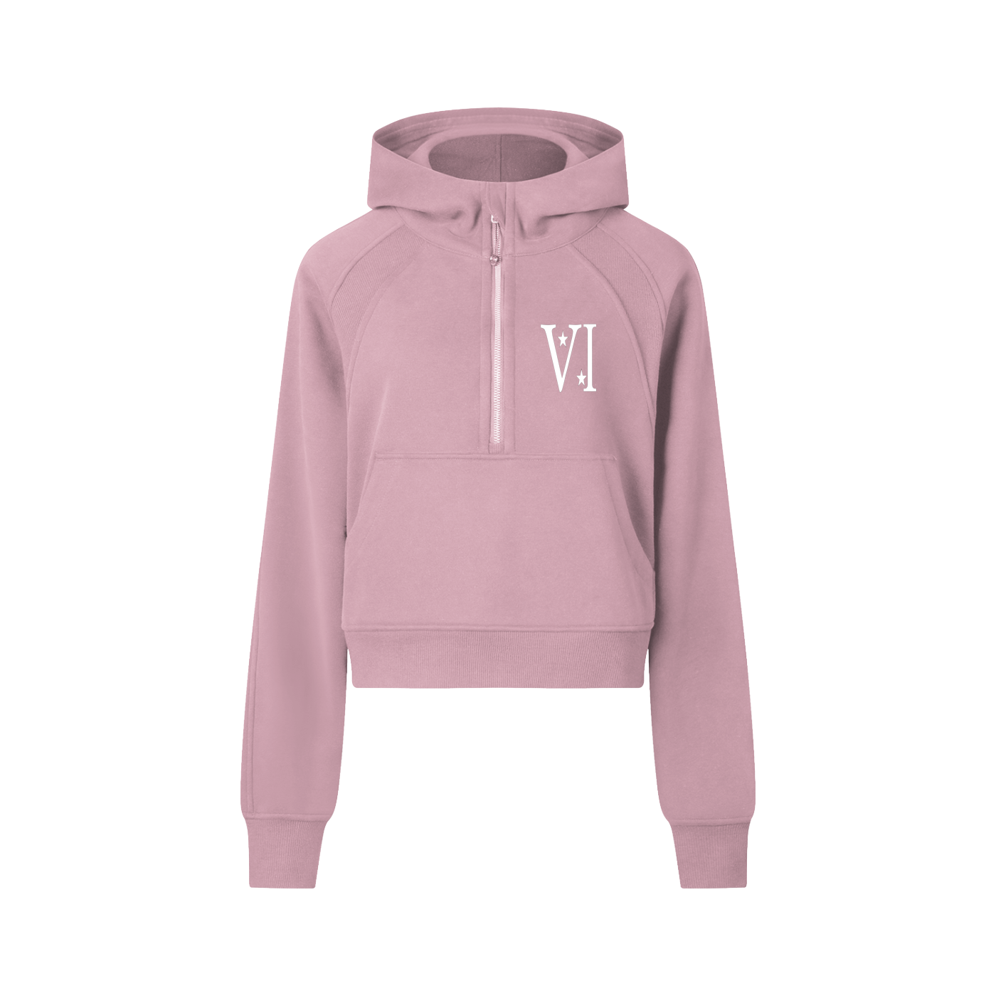 DI6NE Women Cropped Half-Zip Hoodie