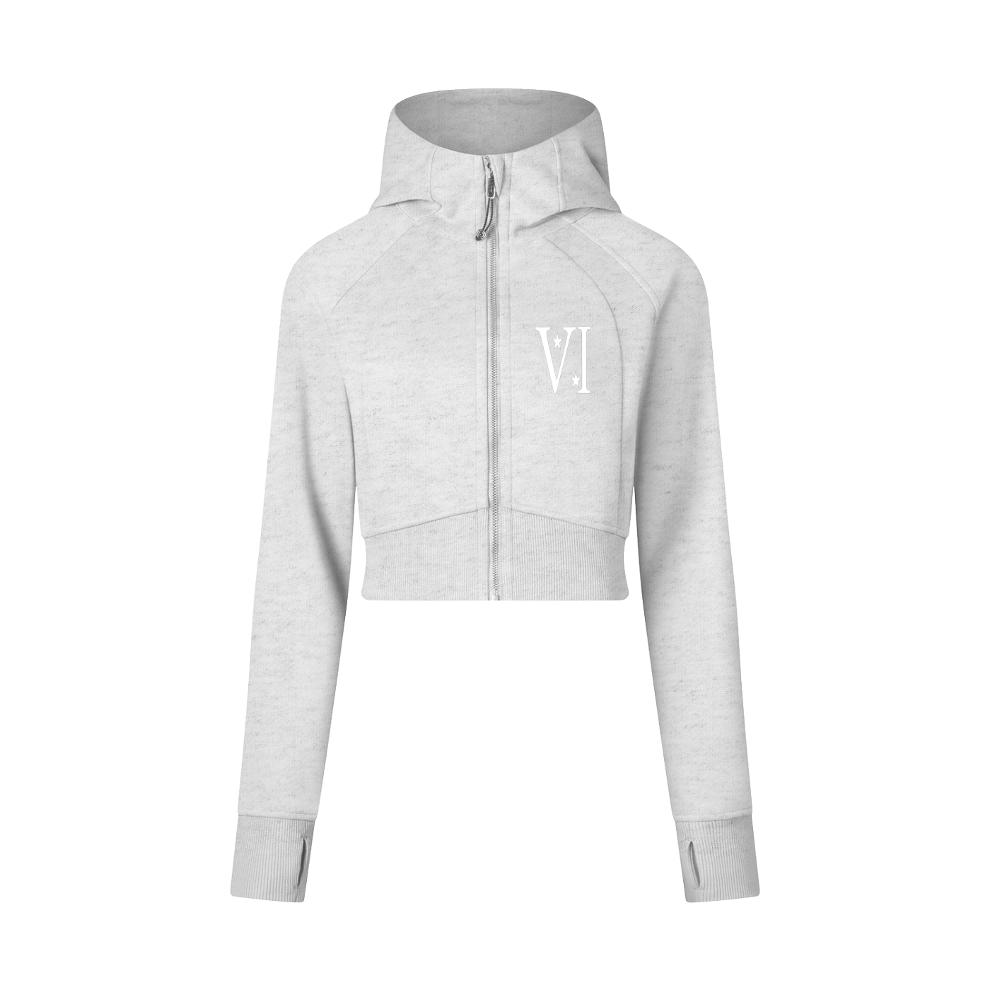 DI6NE Women Cropped Zip-Through Hoodie