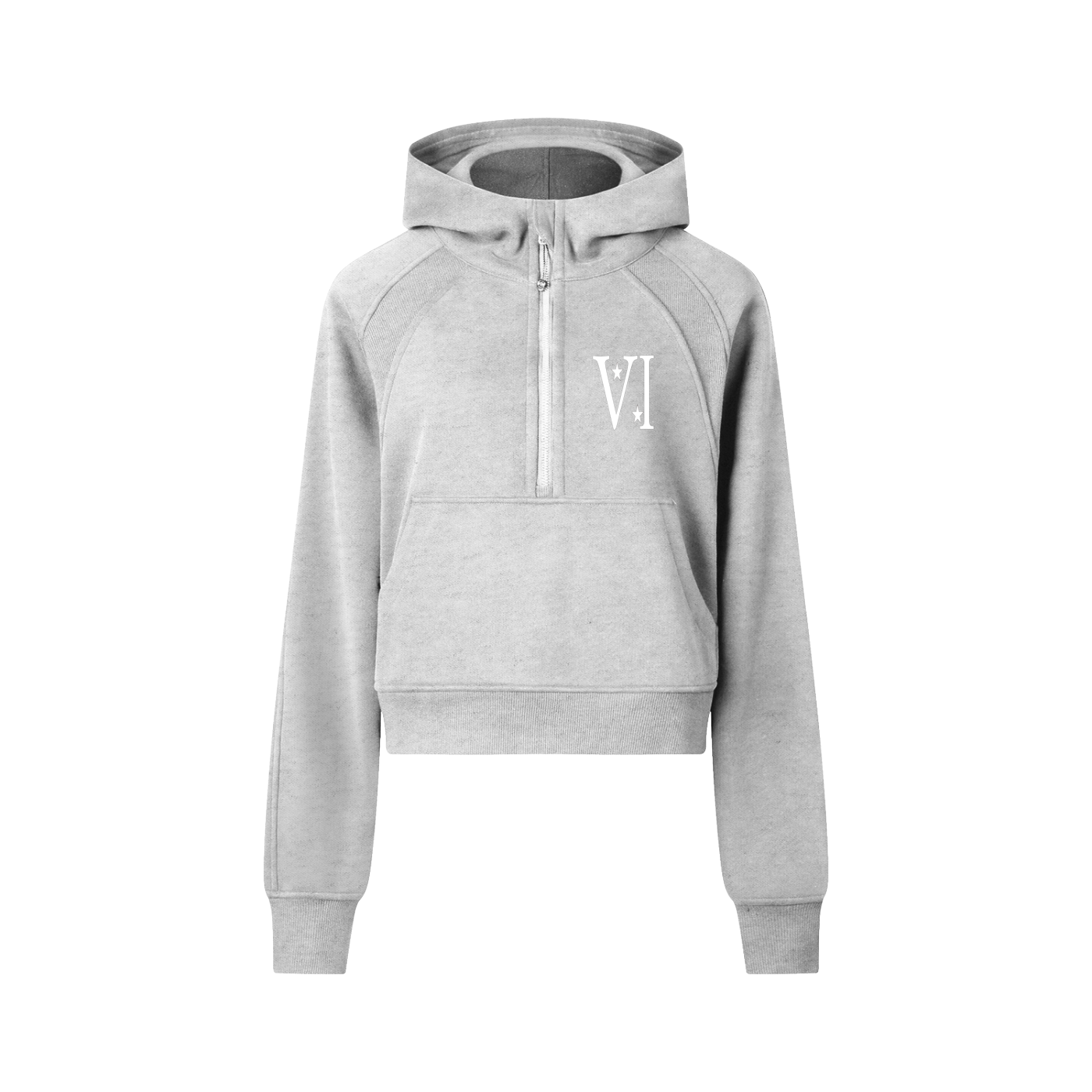 DI6NE Women Cropped Half-Zip Hoodie