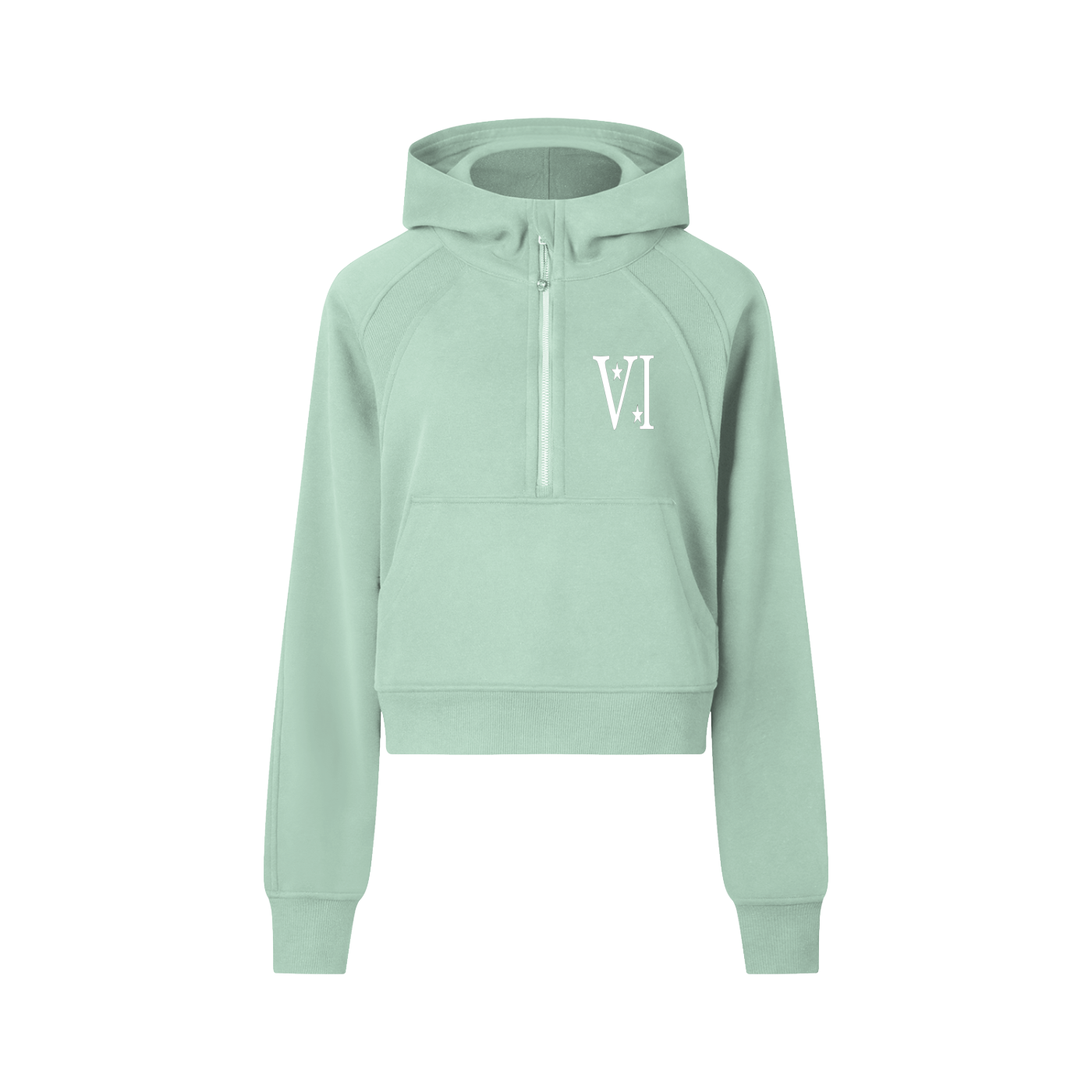 DI6NE Women Cropped Half-Zip Hoodie
