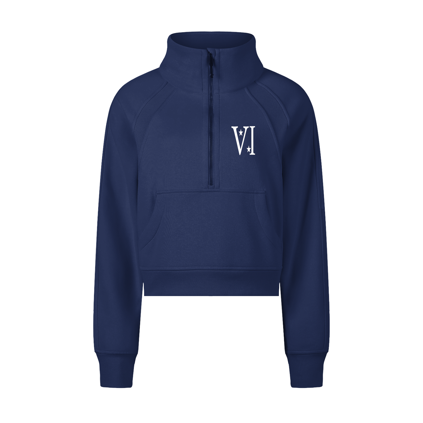 DI6NE Women Cropped Half-Zip Sweatshirt